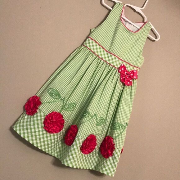 Jessica Ann Green Gingham Dress - Size 6 - Picture 2 of 7